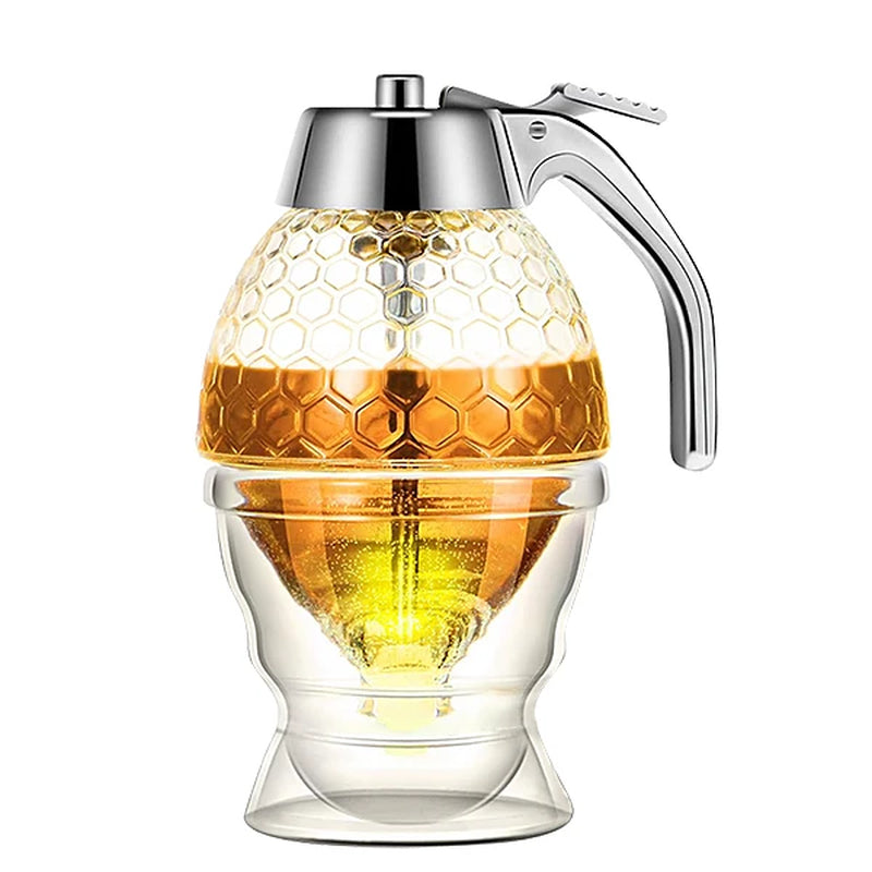 Upgrade Your Kitchen with the No Drip Acrylic Honey Pourer Dispenser - Perfect for Syrups and Juices!