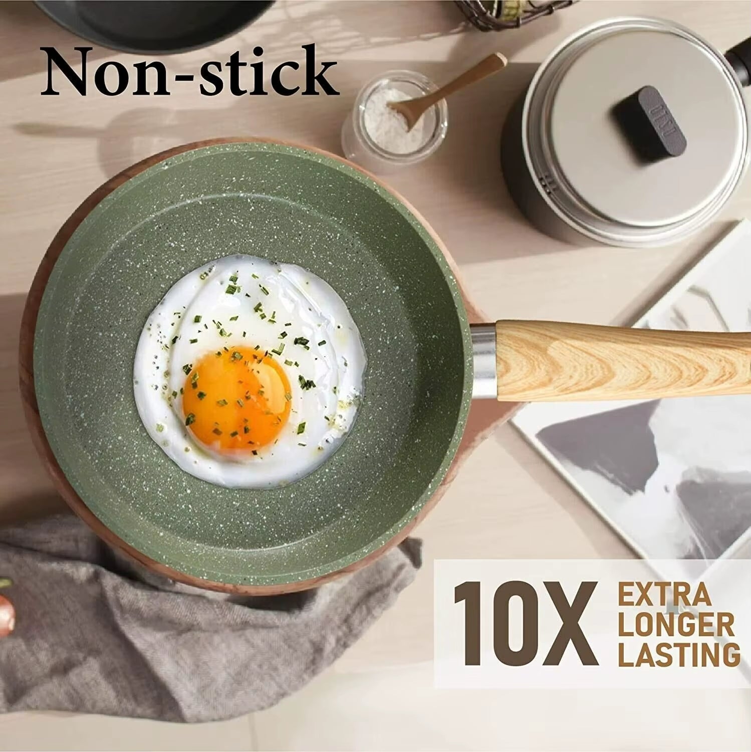 12Piece Kitchen Induction Cookware Set Granite Non Stick Pots and Pans Set W/Lid