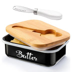 Elegant Butter Dish with Lid and Curler Knife - Double Silicone Sealed Container for Fresh, Spreadable Butter - Perfect Kitchen Decor and Gift