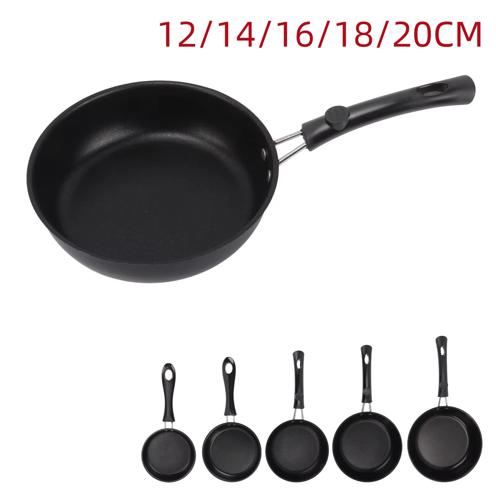 1PC 12-20Cm Mini Frying Pan Non-Stick Thickened Stainless Steel Frypan Pot Fried Eggs Saucepan Gas/Induction Kitchen Cookware ﻿