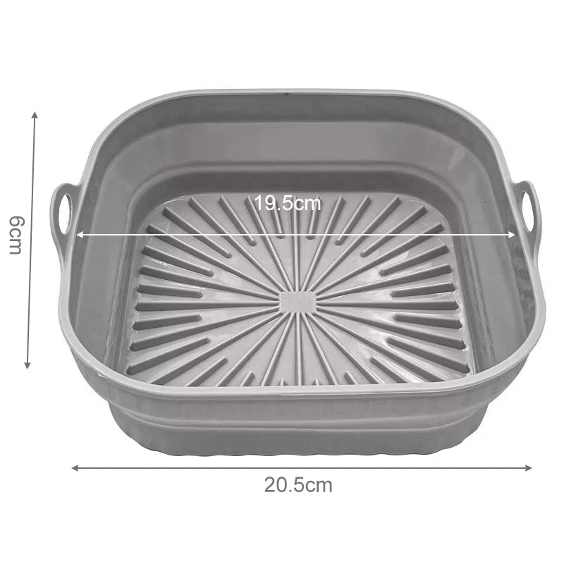 Foldable Air Fryer Silicone Liners Reusable Silicone Air Fryer Basket Food Safe Non Stick Air-Fryer Bakewa Kitchen Accessorie