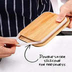 Elegant Butter Dish with Lid and Curler Knife - Double Silicone Sealed Container for Fresh, Spreadable Butter - Perfect Kitchen Decor and Gift