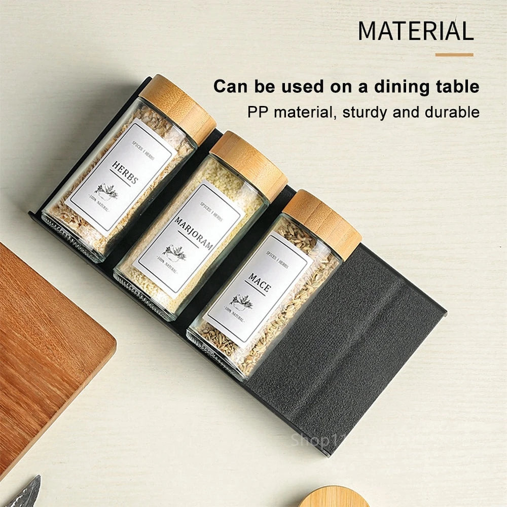 Transform Your Kitchen with the 4-Layer Adjustable Spice Drawer Organizer - Perfect for Spice Jars and Seasoning Bottles!
