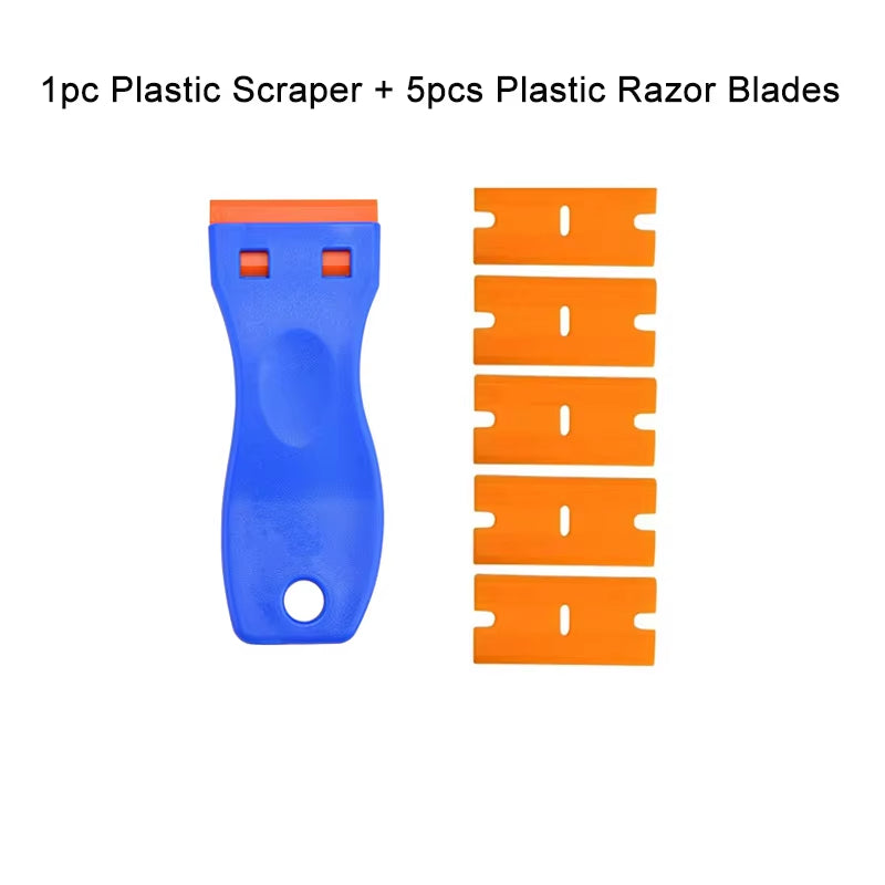 Effortlessly Remove Stickers and Glue with the NeoWrap Car Glass Scraper - Razor Blade Tool for Windows and Ceramic Hobs