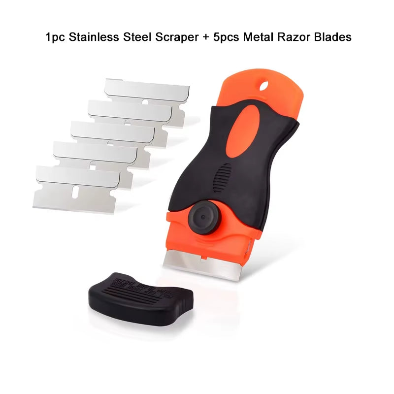 Effortlessly Remove Stickers and Glue with the NeoWrap Car Glass Scraper - Razor Blade Tool for Windows and Ceramic Hobs