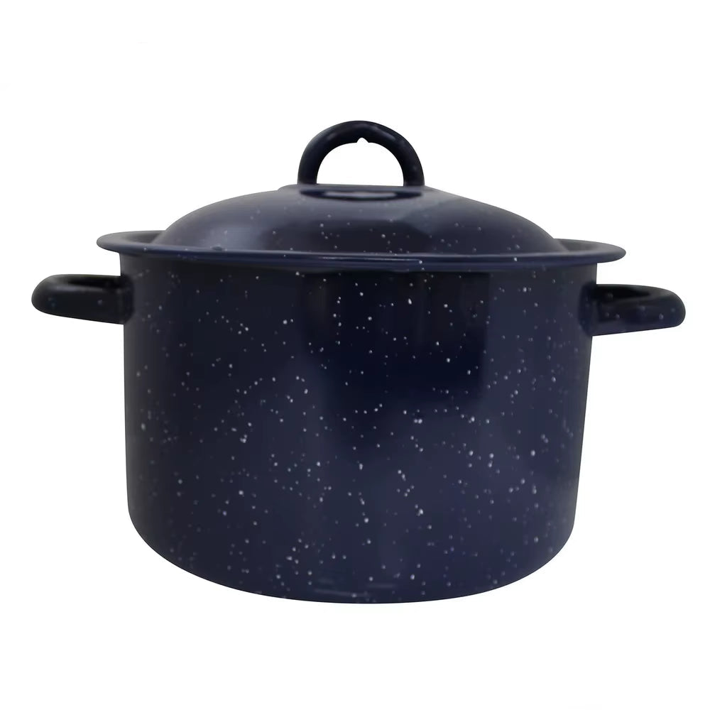 6Qt Enamel Stock Pot Heavy Duty Cooking Pot Stylish Efficient Heat Distribution Perfect Soups Stews Pasta Family Gatherings