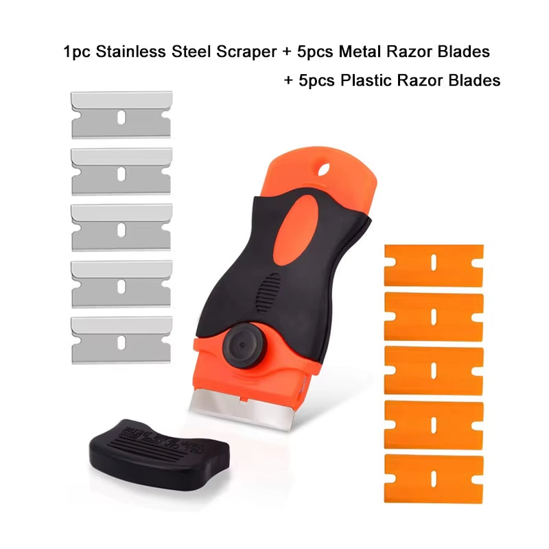 Effortlessly Remove Stickers and Glue with the NeoWrap Car Glass Scraper - Razor Blade Tool for Windows and Ceramic Hobs