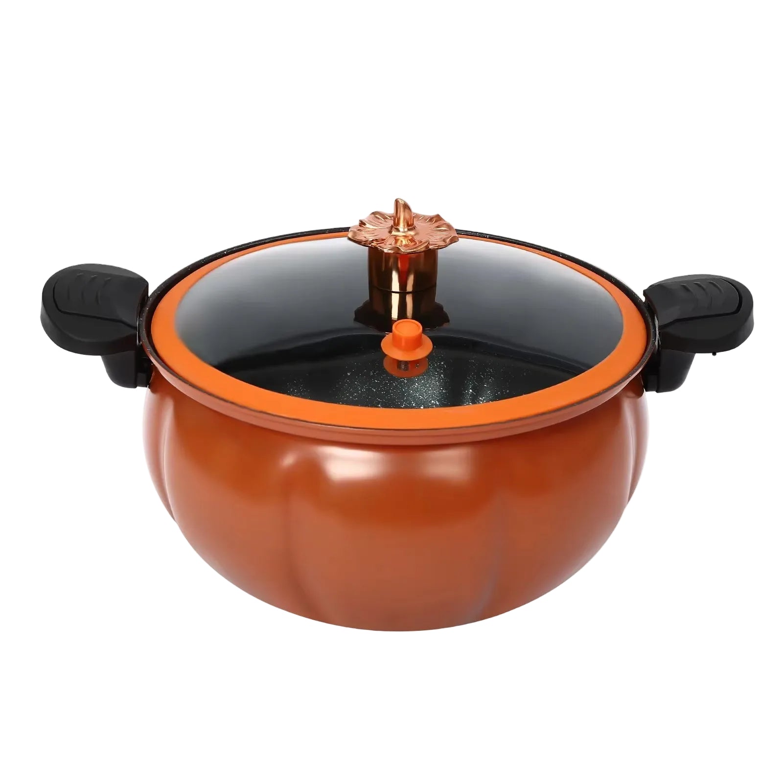 8-Liter Micro Pressure Cooker,Pumpkin-Shaped Non-Stick Pressure Cooker,With Transparent Lid, Small Household Gas Pressure Cooker