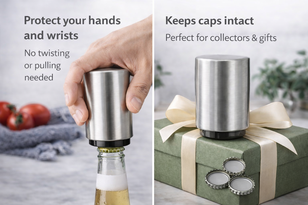 Automatic Bottle Opener — Quick, Effortless, One-Press Design (Stainless Steel)