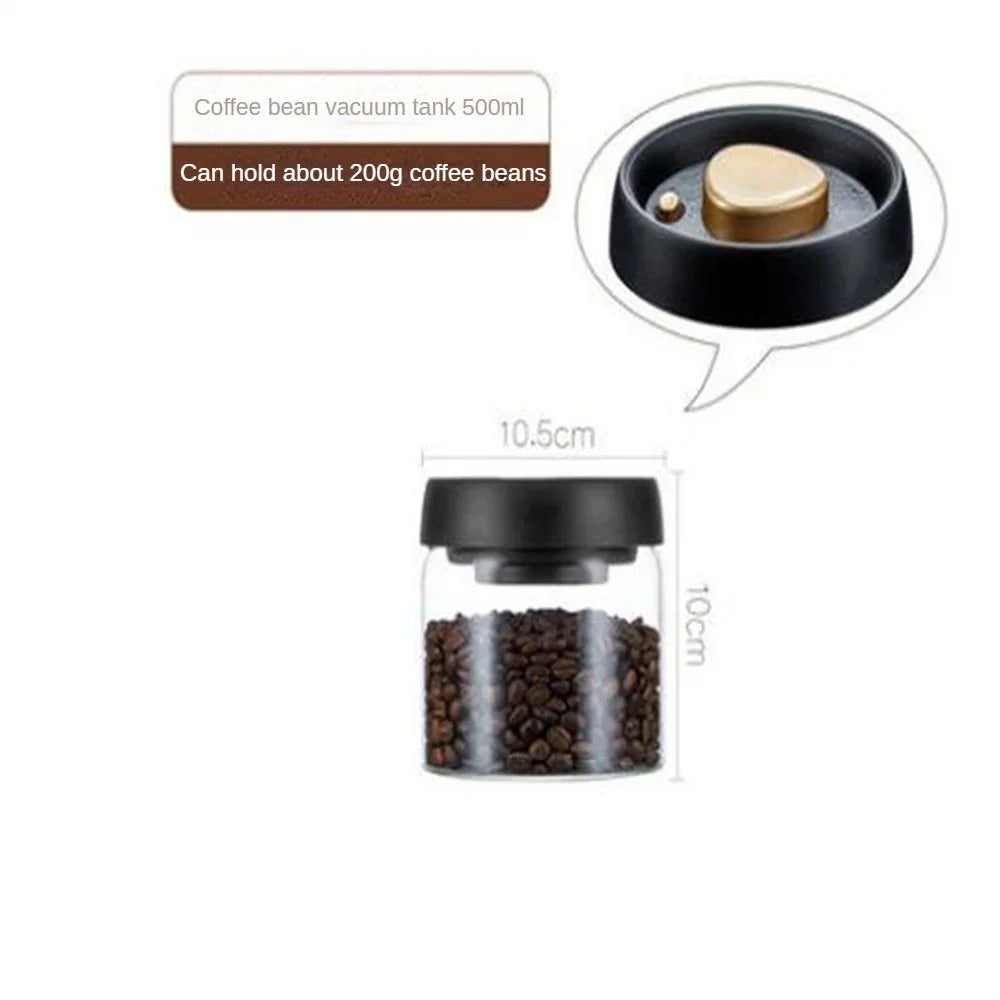 Coffee Beans Vacuum Sealed Tank Transparent Glass Food Storage Jars Household Moisture-Proof Air Extraction Airtight Container
