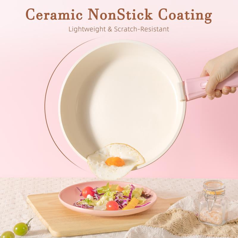 Astercook 21-Piece Nonstick Cookware Set - Versatile Kitchen Essentials with Detachable Handle for Effortless Cooking and Easy Storage