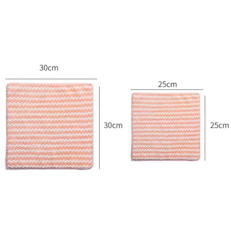 5/10Pcs Microfiber Kitchen Dish Cloth Super Absorbent Cleaning Cloth Non-Stick Oil Wipe Rags Household Cleaning Towels Tools