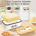 Elegant Butter Dish with Lid and Curler Knife - Double Silicone Sealed Container for Fresh, Spreadable Butter - Perfect Kitchen Decor and Gift