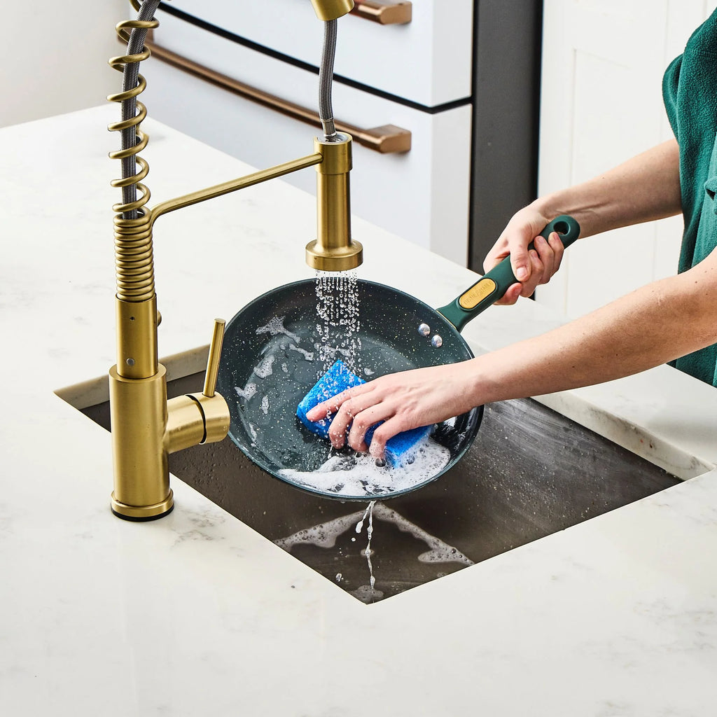 12-Piece Non-Stick Granite Collection Cookware Set, Pots and Pans Set - Hunter Green