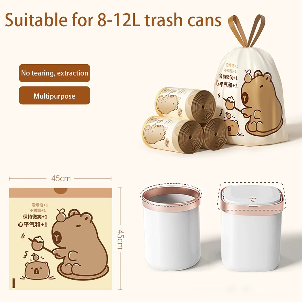 Thickened Tear-Free Drawstring Garbage Bag Portable Large Kitchen Cleaning Bag Household Essential