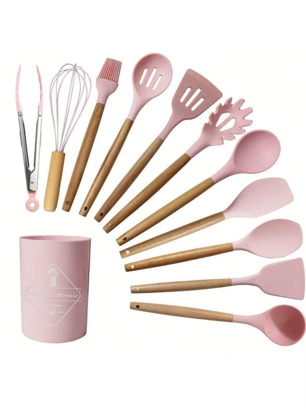 Kitchen Handle Silicone Kitchenware Set, Non Stick Pot, Cooking Shovel, Spoon, Storage Bucket, Household Items, Holiday Gifts