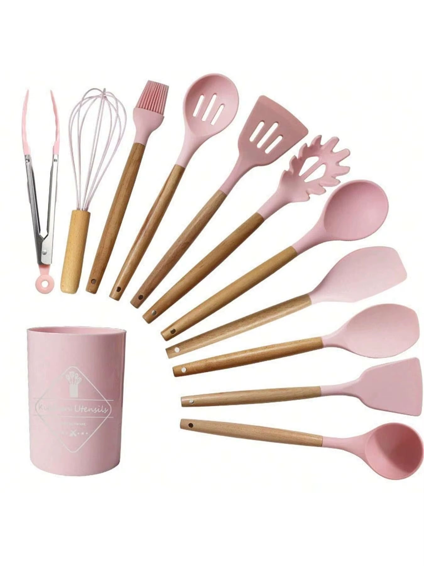 Kitchen Handle Silicone Kitchenware Set, Non Stick Pot, Cooking Shovel, Spoon, Storage Bucket, Household Items, Holiday Gifts