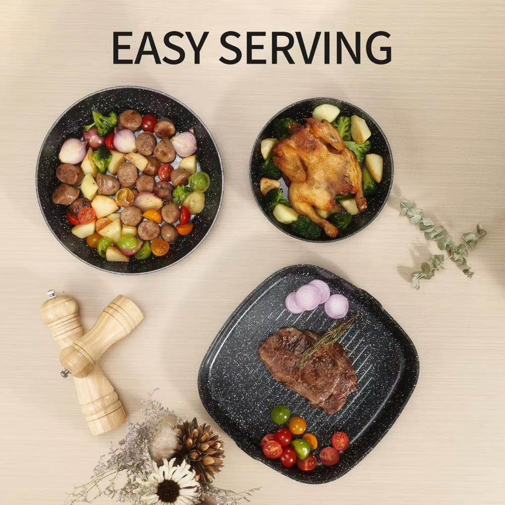 23Pcs Ceramic Pots and Pans Set, Nonstick Detachable Handle Cookware, Induction Kitchen Cooking Set with Removable Handle,Includ