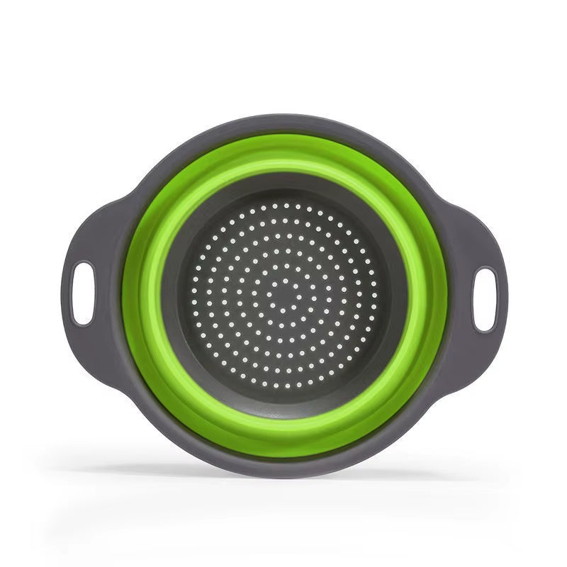 Silicone Foldable Fruit Vegetable Cleaning Basket, Collapsible Draining Colander Strainer, Kitchen Sink Water Filter Gadget