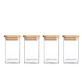 1/2/4/8Pcs, 10Oz Glass Jars with Airtight Lids, Candy Jars, Food Storage Containers with Bamboo Lids, Clear Jars