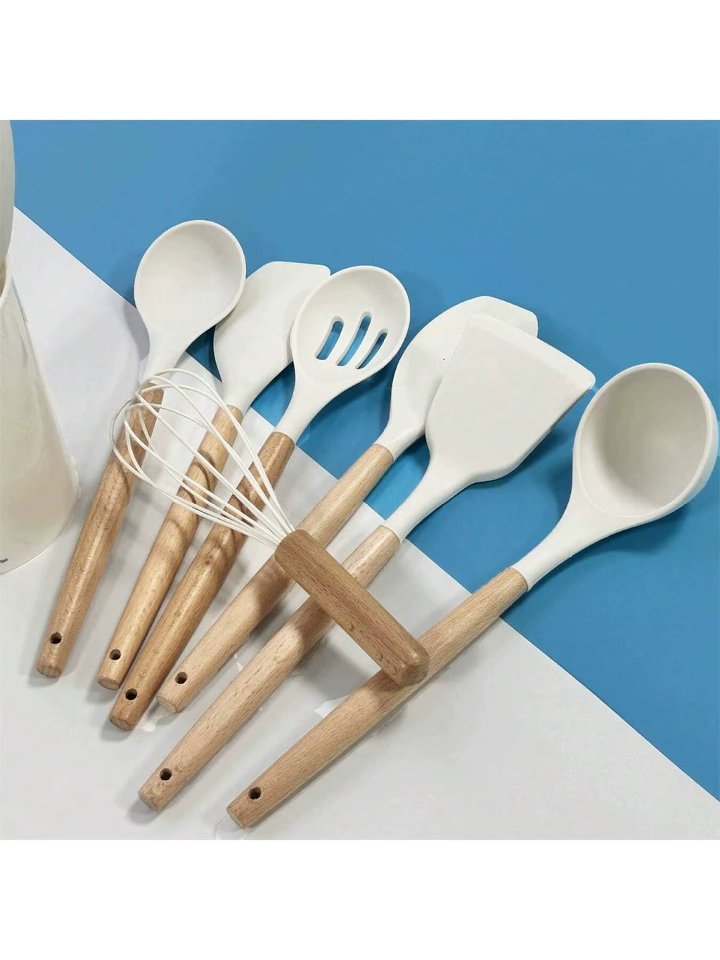 Kitchen Handle Silicone Kitchenware Set, Non Stick Pot, Cooking Shovel, Spoon, Storage Bucket, Household Items, Holiday Gifts