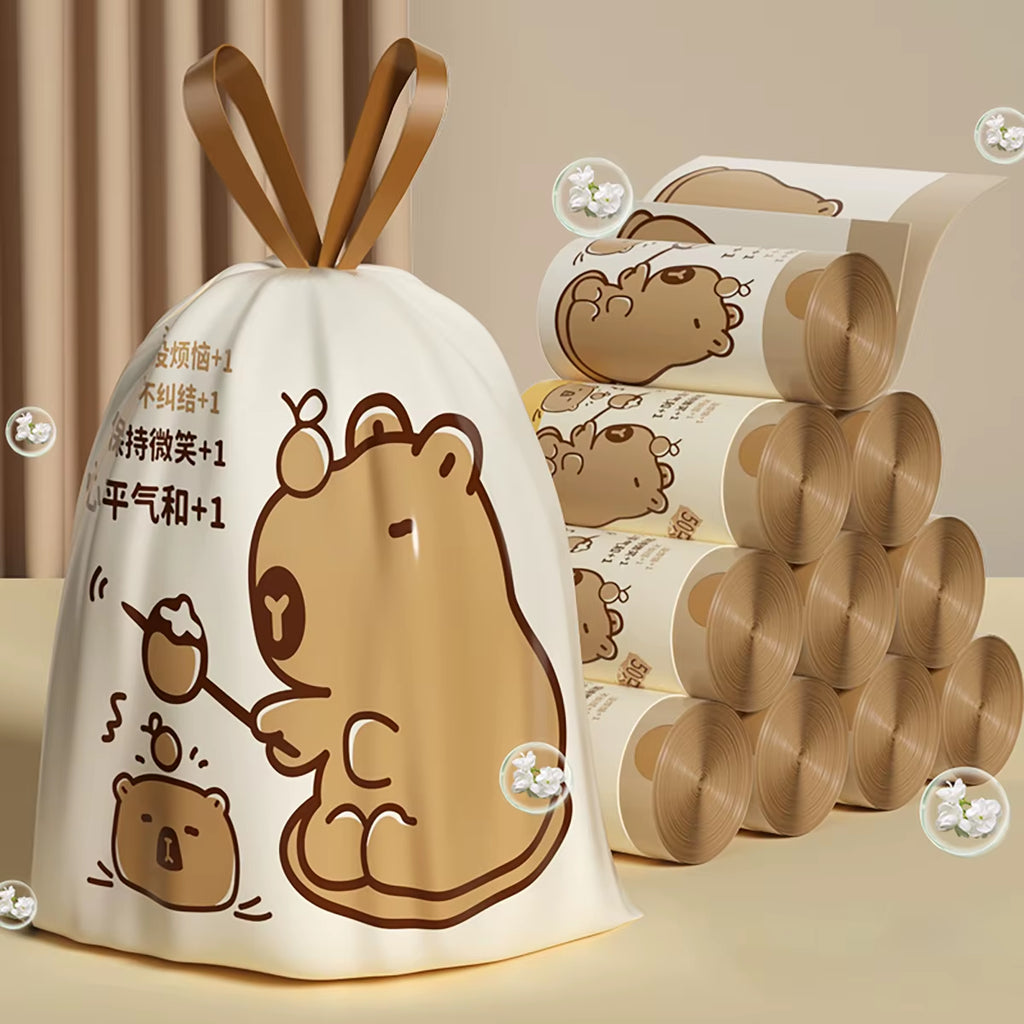 Thickened Tear-Free Drawstring Garbage Bag Portable Large Kitchen Cleaning Bag Household Essential